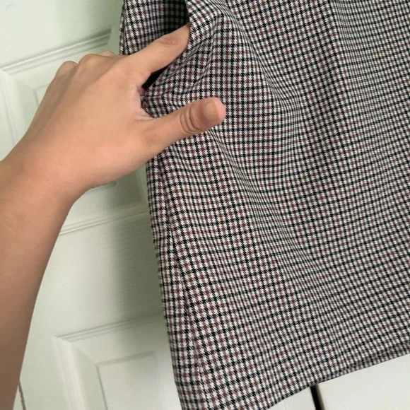 Mango Black and White Houndstooth A-Line Skirt - Picture 2 of 5